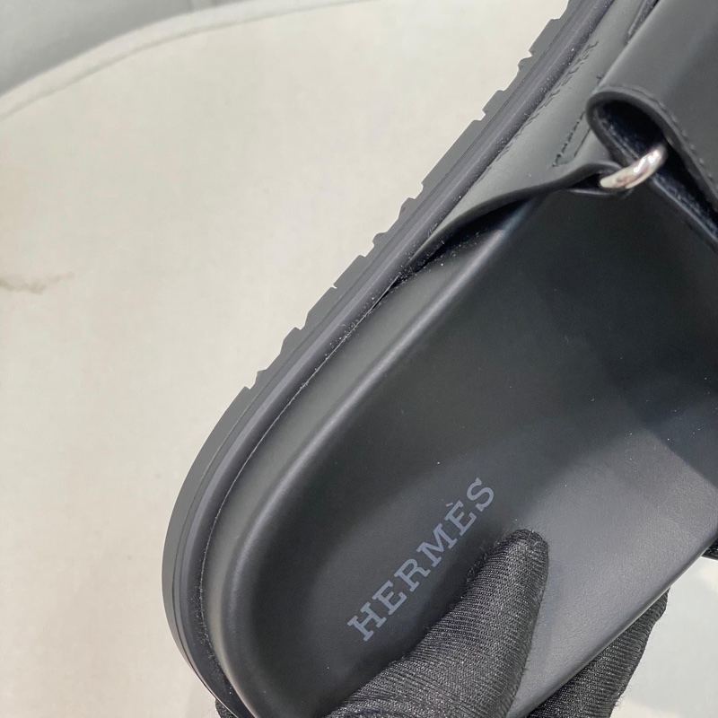 HERMES POP H 黑色拖鞋 二舅鞋 X654-22