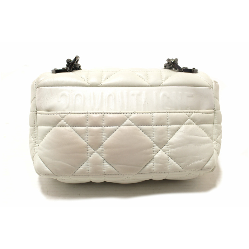 Christian Dior White Lambskin Leather Small Caro Shoulder Crossbody Bag-1