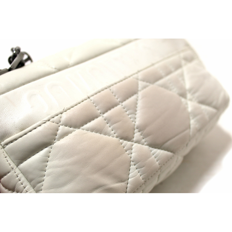 Christian Dior White Lambskin Leather Small Caro Shoulder Crossbody Bag-10