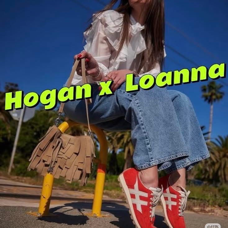 HOGAN復古風格德訓鞋(紅&藍)-6