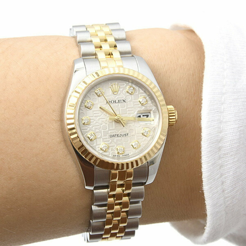 勞力士手錶女款 Datejust 自動機械腕錶 銀色錶盤 ROLEX SS×750YG 179173G-8