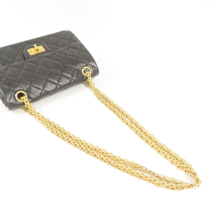 CHANEL 牛皮皮革2.55 Mini金扣鏈帶肩背袋-4