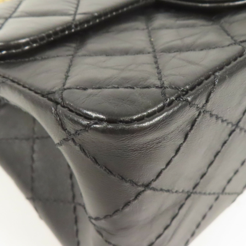 CHANEL 牛皮皮革2.55 Mini金扣鏈帶肩背袋-5