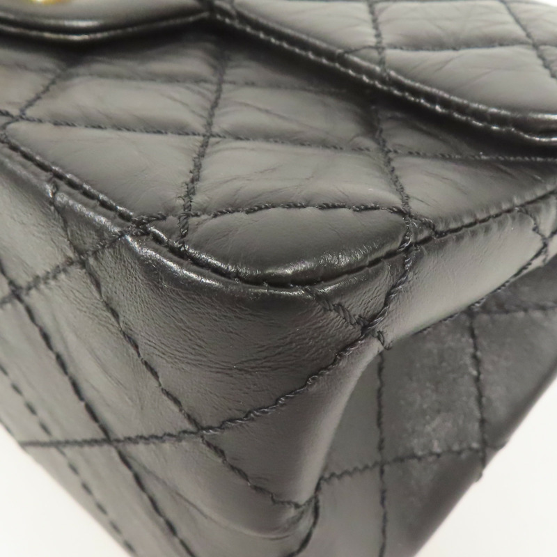 CHANEL 牛皮皮革2.55 Mini金扣鏈帶肩背袋-6