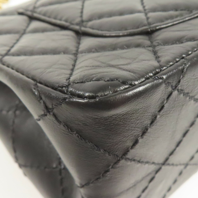 CHANEL 牛皮皮革2.55 Mini金扣鏈帶肩背袋-7