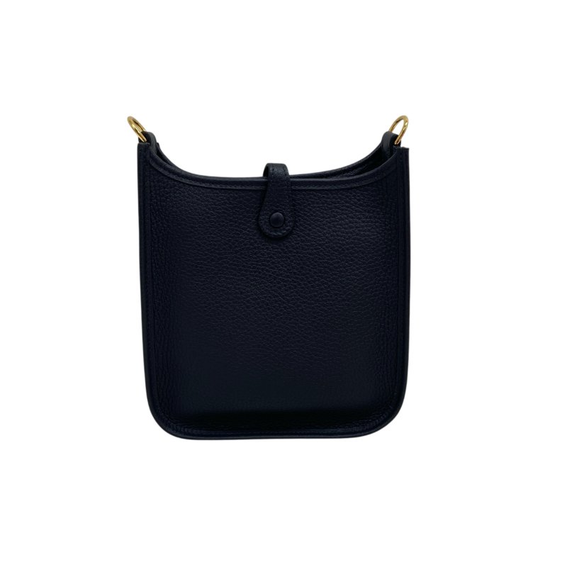 【HERMÈS】Evelyn Mini 藍色 金扣 Clemence 伊芙琳迷你包(二手)J2549-1