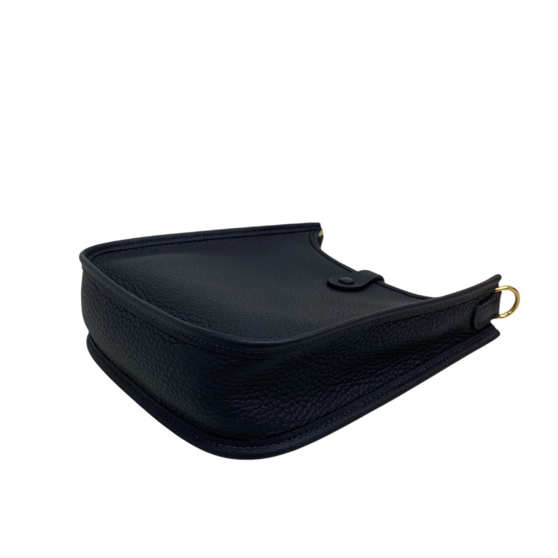【HERMÈS】Evelyn Mini 藍色 金扣 Clemence 伊芙琳迷你包(二手)J2549-7