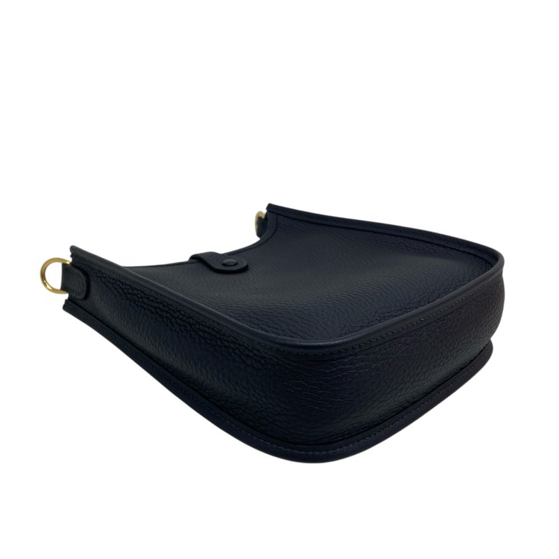 【HERMÈS】Evelyn Mini 藍色 金扣 Clemence 伊芙琳迷你包(二手)J2549-8