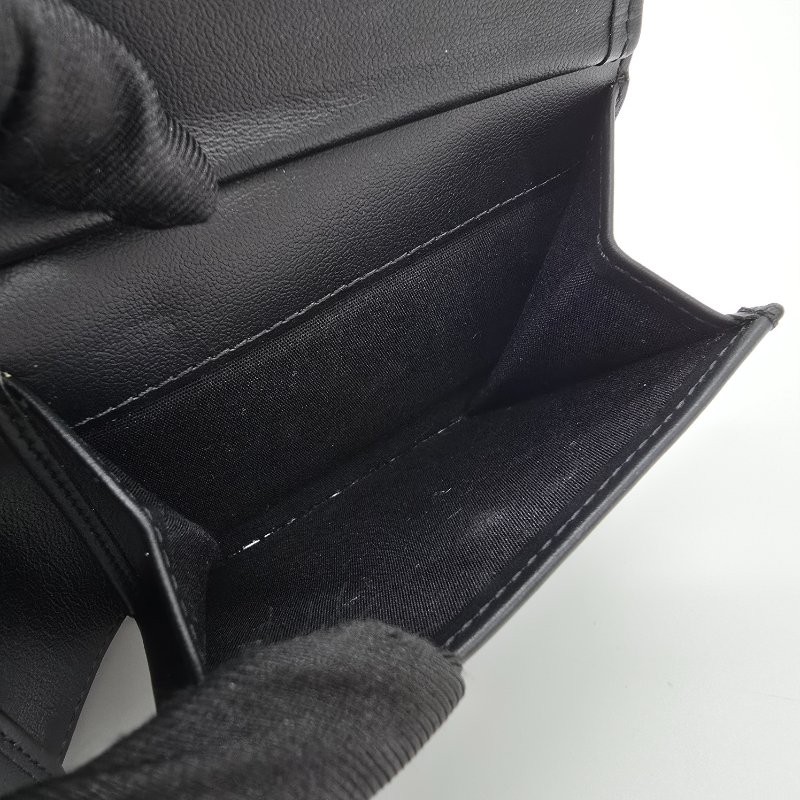 全💗送禮【購證配件齊全】Dior 黑色經典花紋帆布短錢夾-6