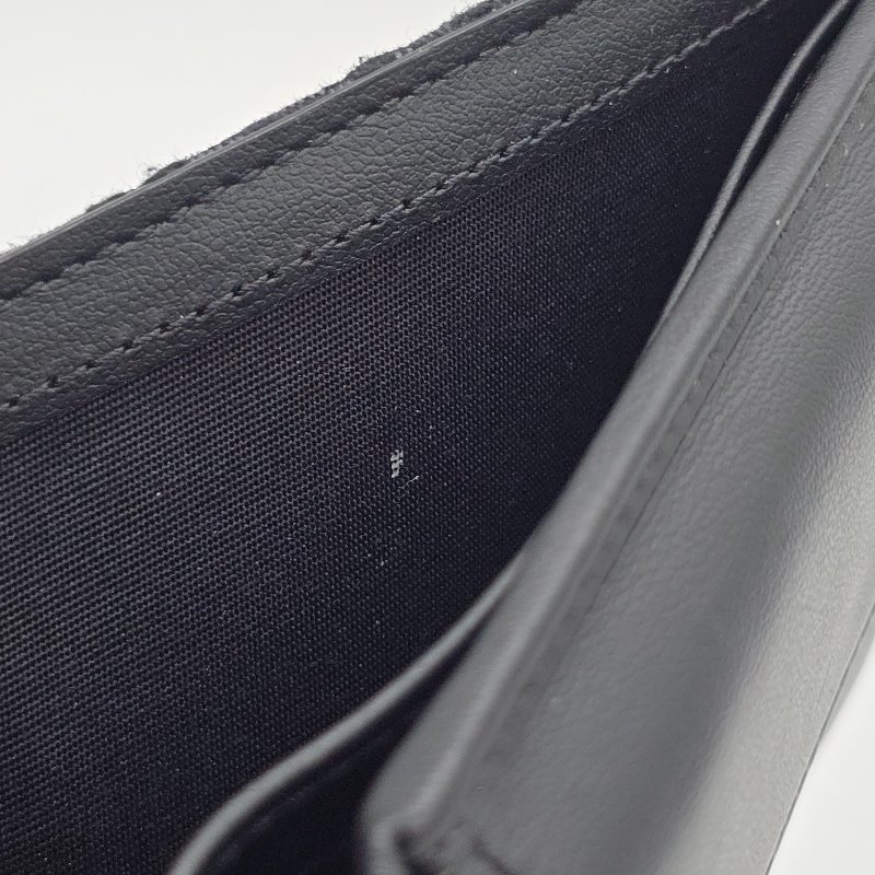 全💗送禮【購證配件齊全】Dior 黑色經典花紋帆布短錢夾-7