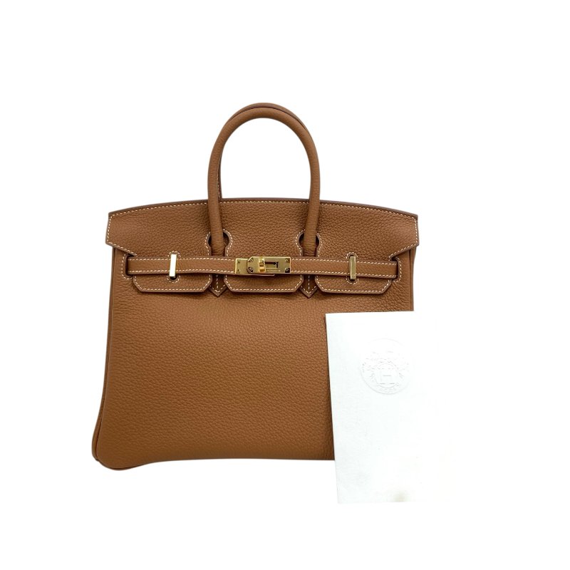 【HERMÈS】Birkin 25 金棕色 Togo 金扣 鉑金包(二手)H0003-14