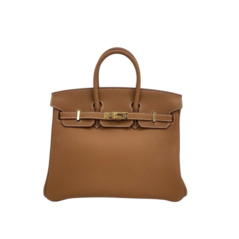 【HERMÈS】Birkin 25 金棕色 Togo 金扣 鉑金包(二手)H0003-15