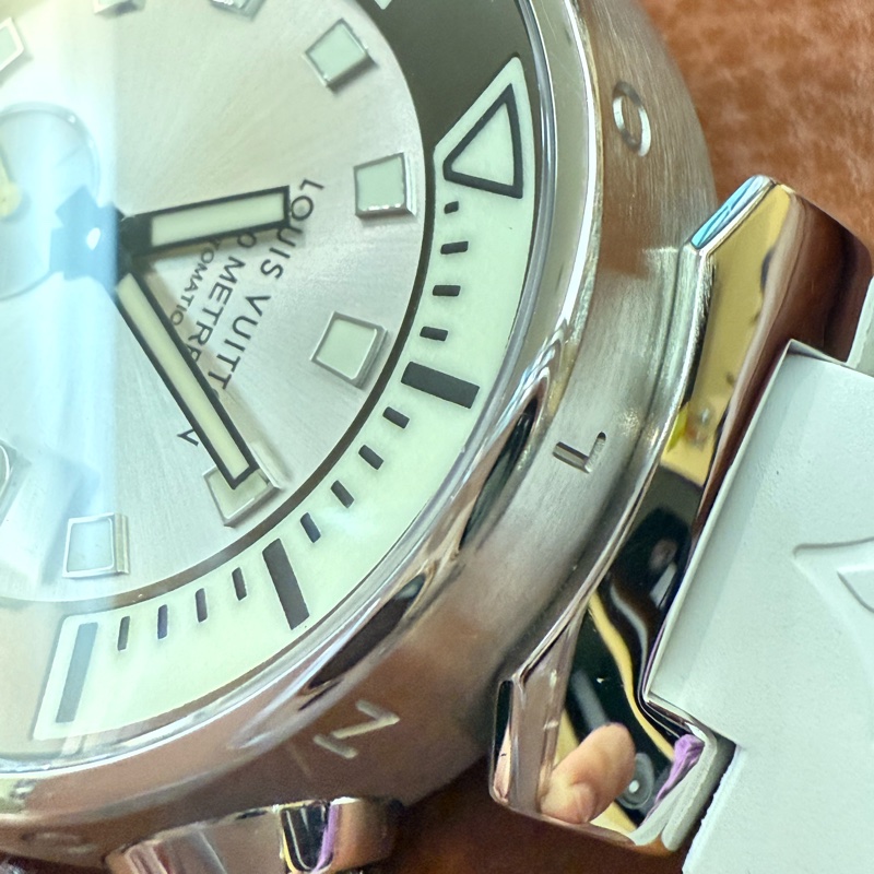 真品 Louis Vuitton LV 路易威登 Tambour Q1031 潛水300m自動上鍊機械錶 44mm(GMT)-8