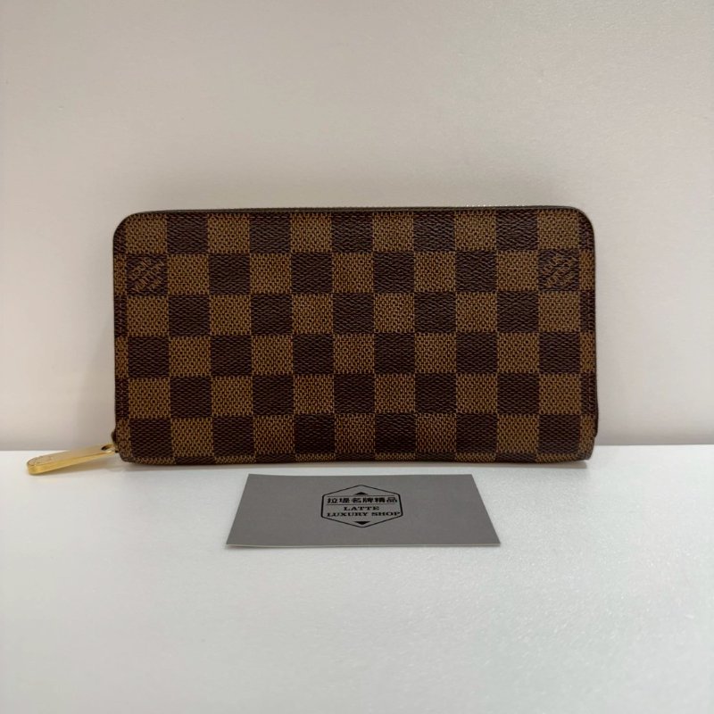 LV 拉鍊 長夾/皮夾 N60015 88成新-0