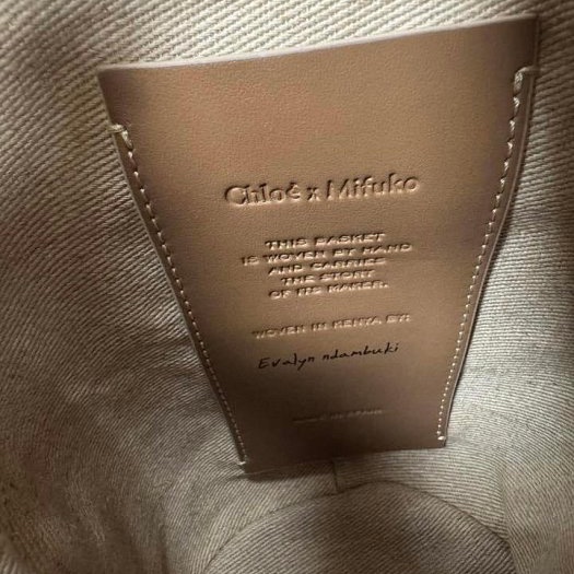 Chloe 好柔美的粉色布邊woody草編水桶二用美包-3