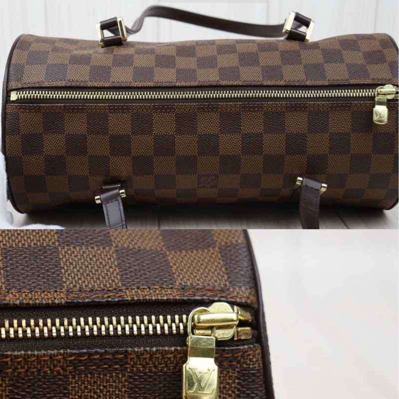 LV 棋盤格圓筒子母包-8