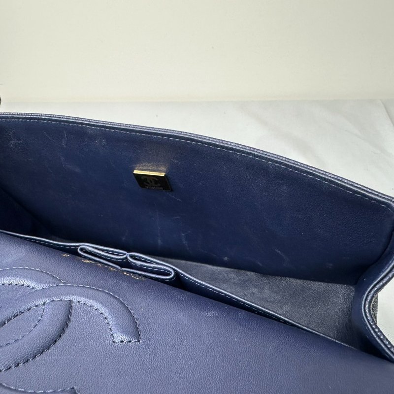 CHANEL 深藍金牛Coco 25口蓋包-9