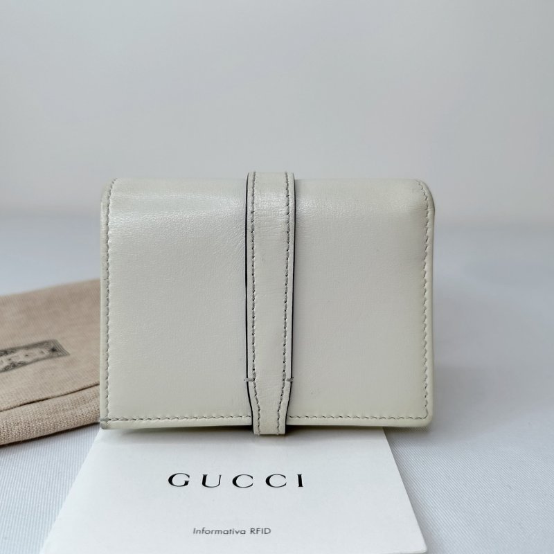 GUCCI Jackie 1961象牙白短夾-1