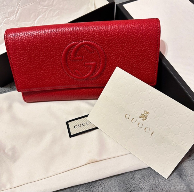 Gucci壓印雙G Logo長夾-0