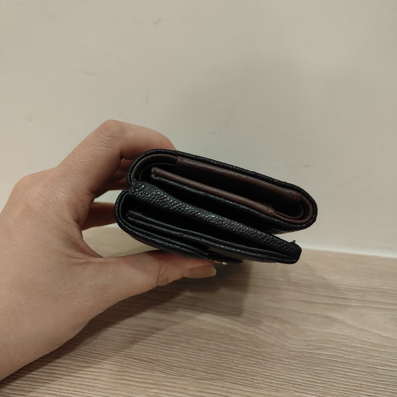 香奈兒牛皮mini三折短夾-11