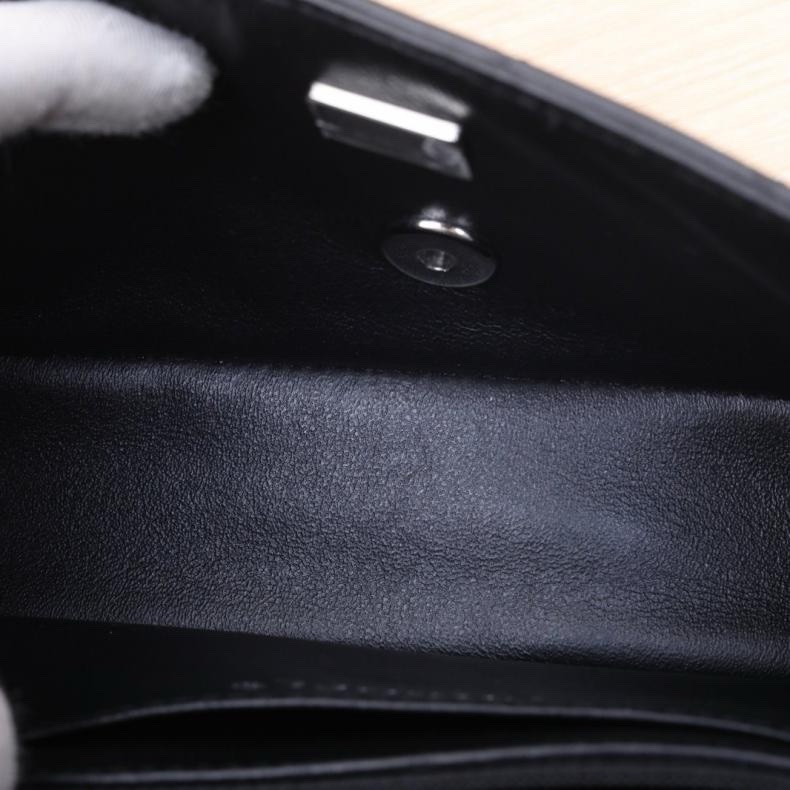 CHANEL(香奈兒) CF 口蓋包 大Mini 20cm 黑色  晶片開 銀扣-4