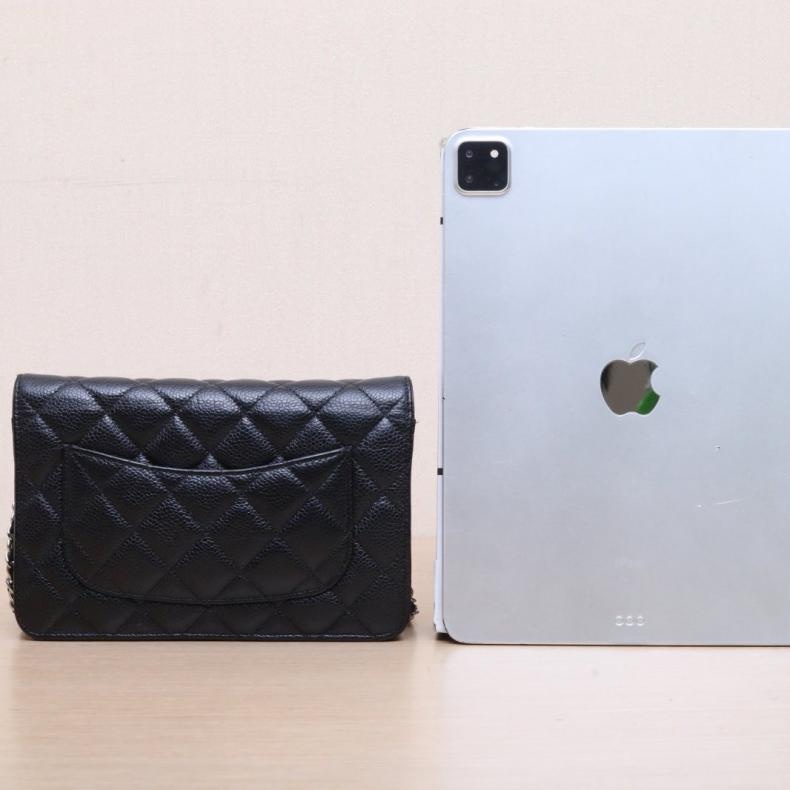 CHANEL(香奈兒) CF WOC 19cm 黑色 荔枝 30開 銀扣-2