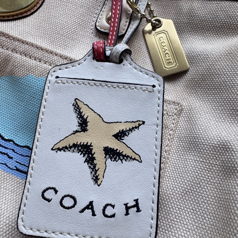 （售出）Coach 限量版 海灘帆布肩揹包-2
