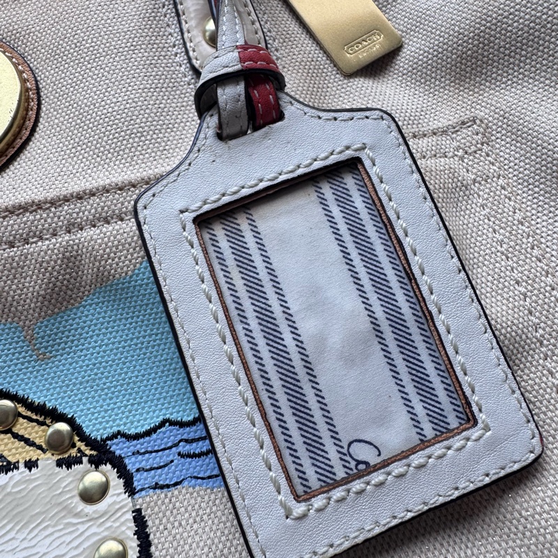 （售出）Coach 限量版 海灘帆布肩揹包-4