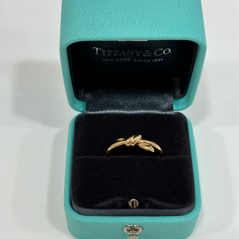 TIFFANY & CO. 蒂芬妮 KNOT 幸運小扭結 750 玫瑰金 18K金 戒子 戒指-1