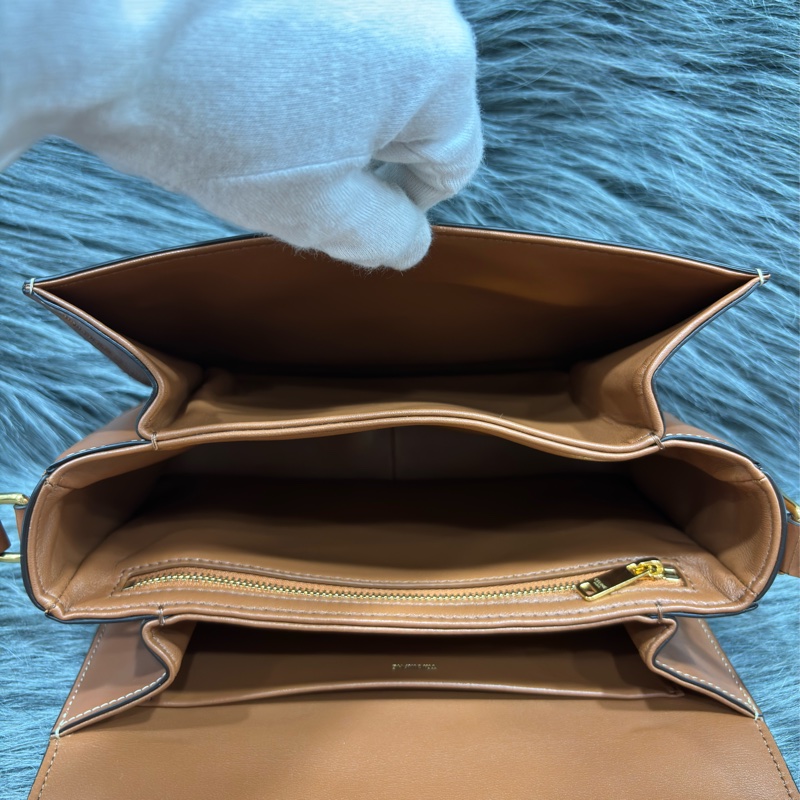 CELINE 191242 SAC TRIOMPHE MOYEN RAPHIA 凱旋門 金釦 刺繡 相機包 信差包 斜背包-21