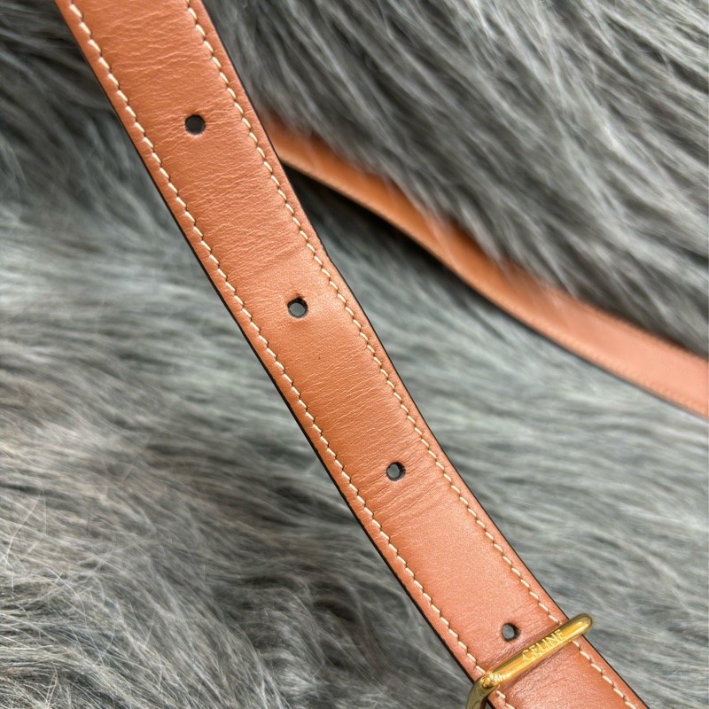 CELINE 191242 SAC TRIOMPHE MOYEN RAPHIA 凱旋門 金釦 刺繡 相機包 信差包 斜背包-28