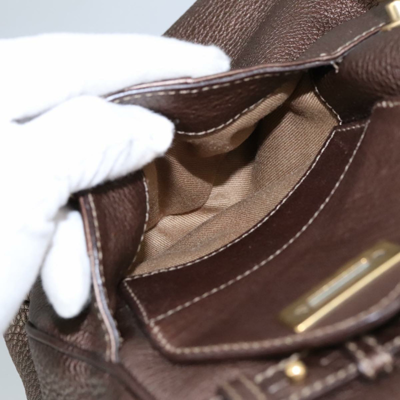 【日本直送】Salvatore Ferragamo Gancini 單肩包 皮革 棕金色 正品 98117-22