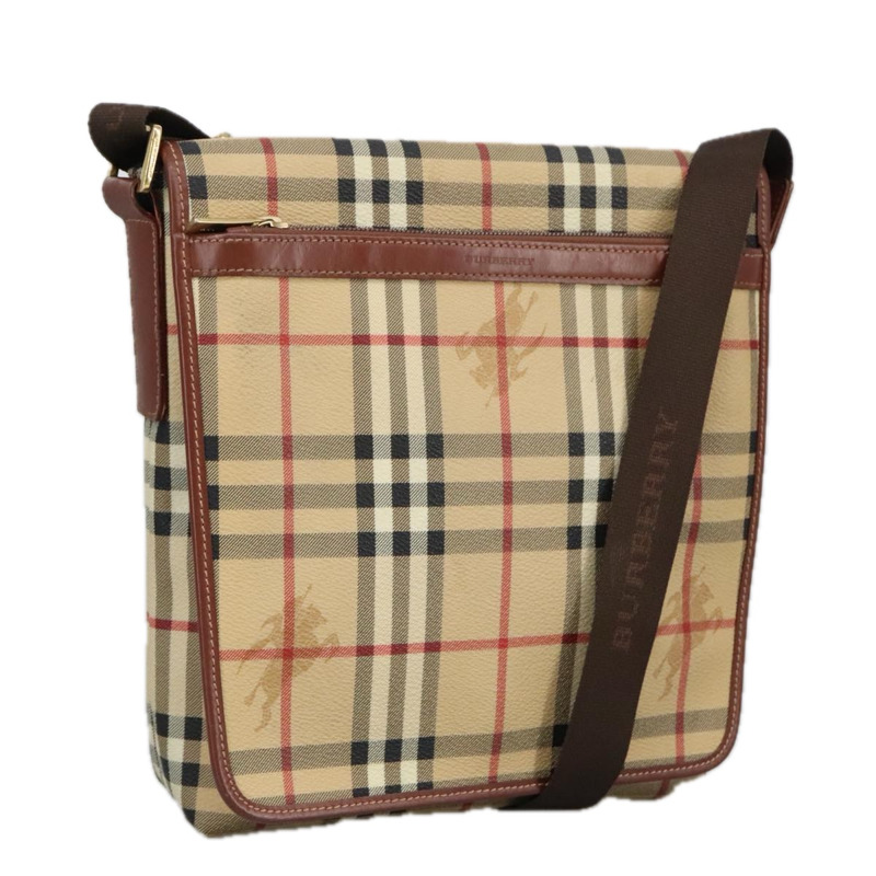【日本直送】BURBERRY Nova 格紋肩背包 PVC 米色金色 正品 99330-0