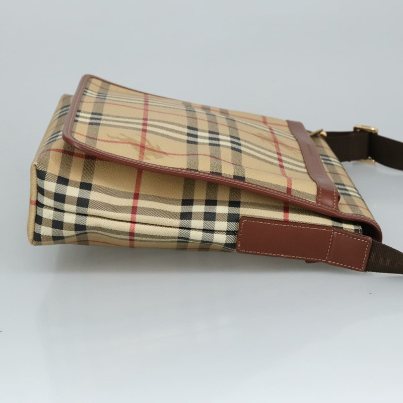 【日本直送】BURBERRY Nova 格紋肩背包 PVC 米色金色 正品 99330-2