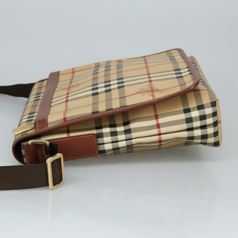 【日本直送】BURBERRY Nova 格紋肩背包 PVC 米色金色 正品 99330-3