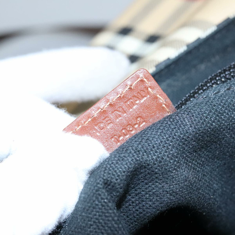 【日本直送】BURBERRY Nova 格紋肩背包 PVC 米色金色 正品 99330-10
