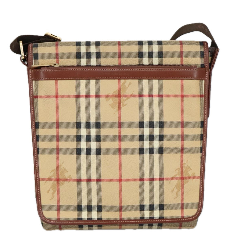 【日本直送】BURBERRY Nova 格紋肩背包 PVC 米色金色 正品 99330-12