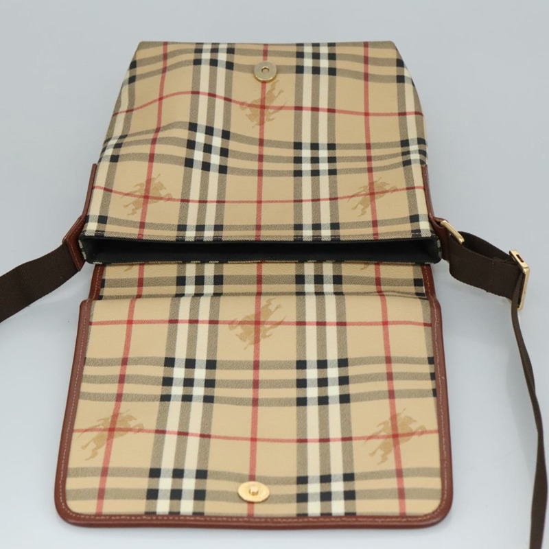 【日本直送】BURBERRY Nova 格紋肩背包 PVC 米色金色 正品 99330-18