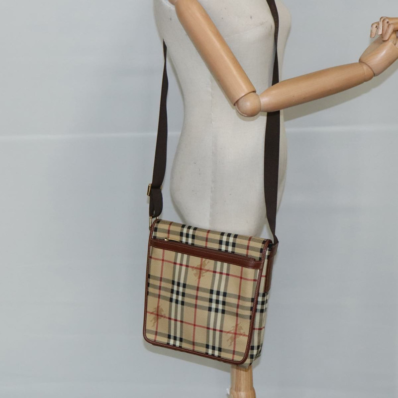 【日本直送】BURBERRY Nova 格紋肩背包 PVC 米色金色 正品 99330-24