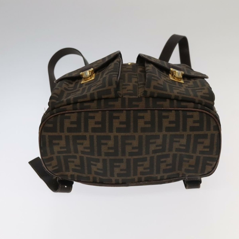 【日本直送】FENDI Zucca 背包 棕色 黑金 正品 91551-4
