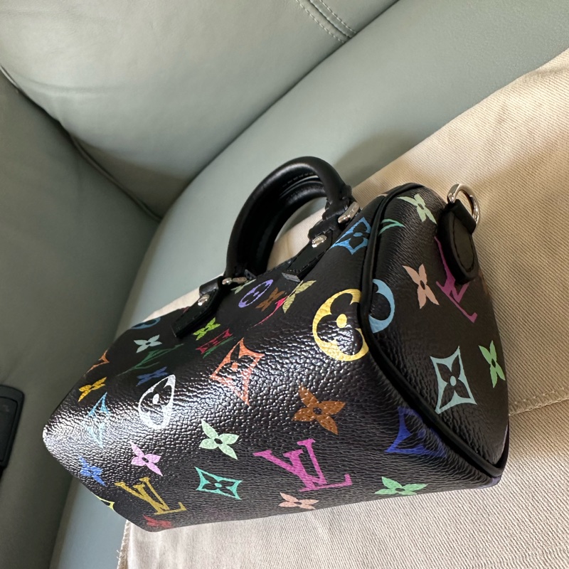 LV小黑三彩speedy nano 長16cm 寬7.5cm 高10cm全新專櫃票,-4