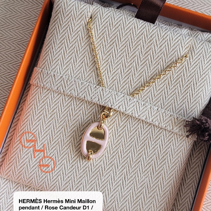 愛馬仕豬鼻頸鏈 Mini Maillon pendant / 粉紅黃金Rose Candeur D1 / GHW / 小號 (全新)-4