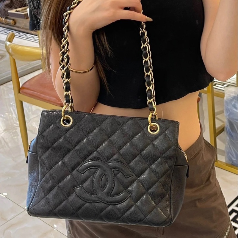 ‼️全網最低價🤩Chanel黑金荔枝牛皮單肩鏈條手提包-2