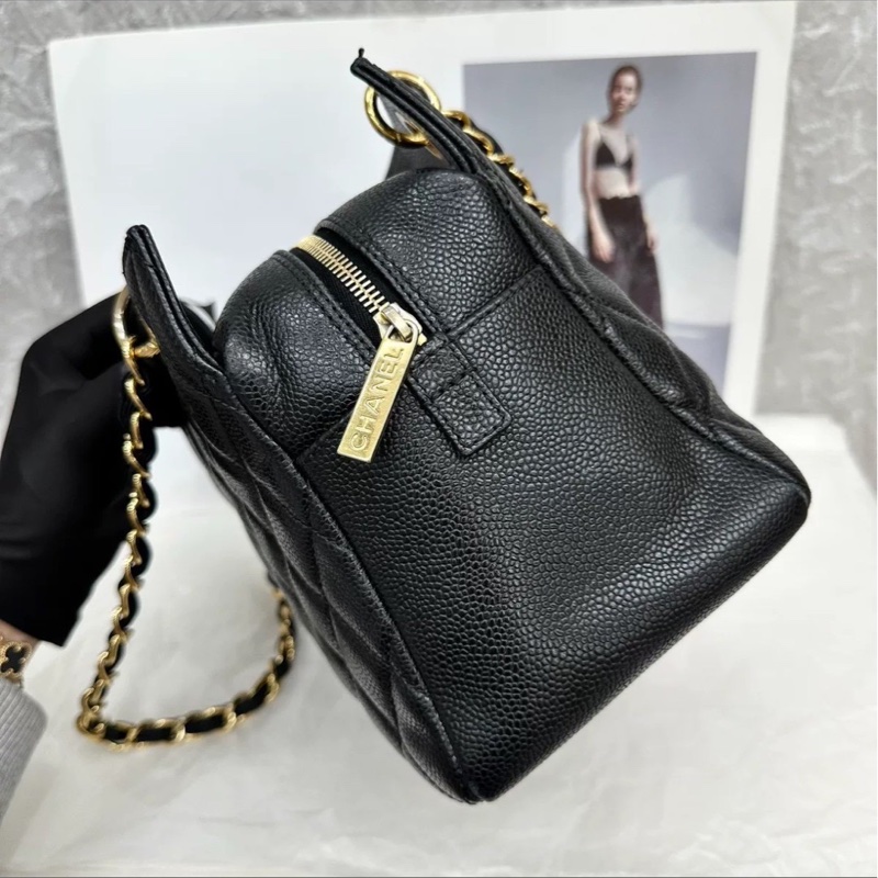 ‼️全網最低價🤩Chanel黑金荔枝牛皮單肩鏈條手提包-11
