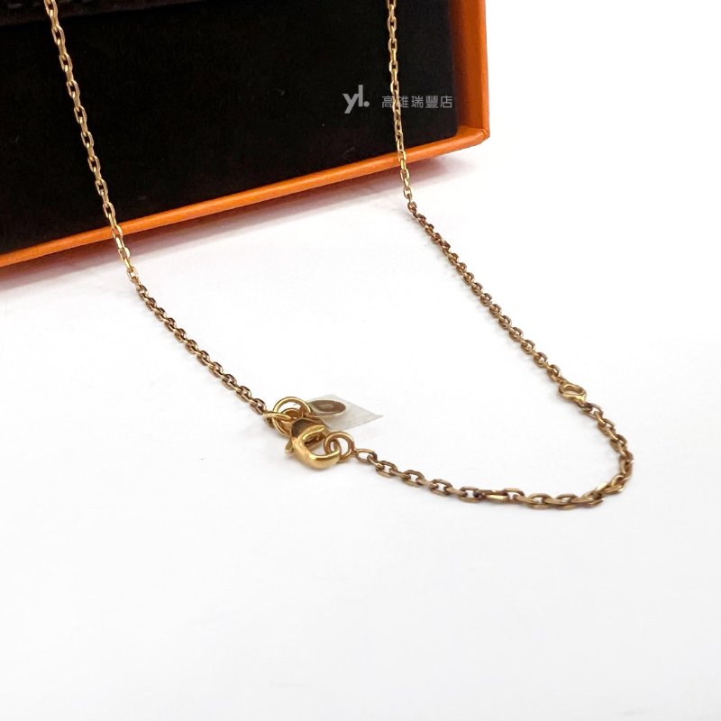 ❣Hermes 37金棕Swift皮簍空愛心金牌項鍊AsDeCoeur-4