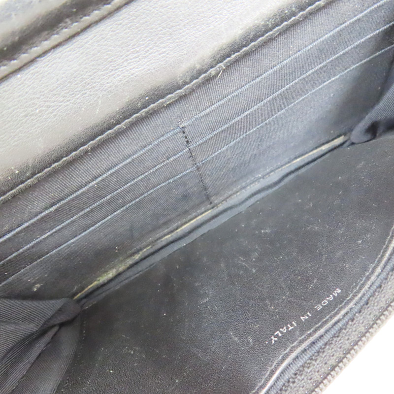 黑色 漆皮皮革 WOC 鍊帶 肩背包 銀扣 (無卡)-4