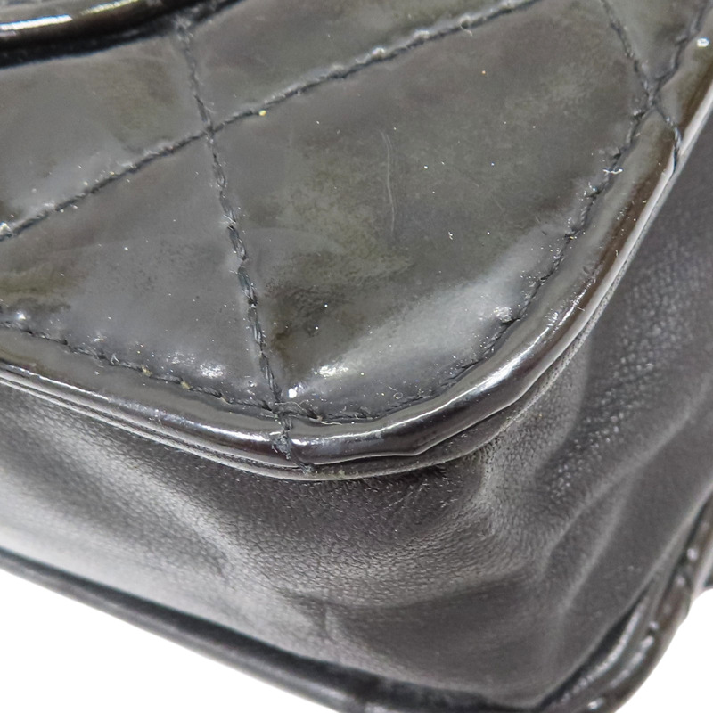 黑色 漆皮皮革 WOC 鍊帶 肩背包 銀扣 (無卡)-12