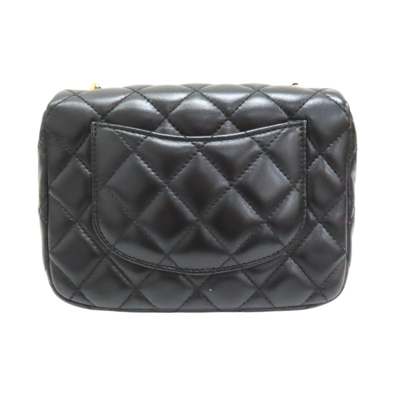 黑色 菱格紋 羊皮 鍊帶 肩背包【CHANEL 香奈兒】-1