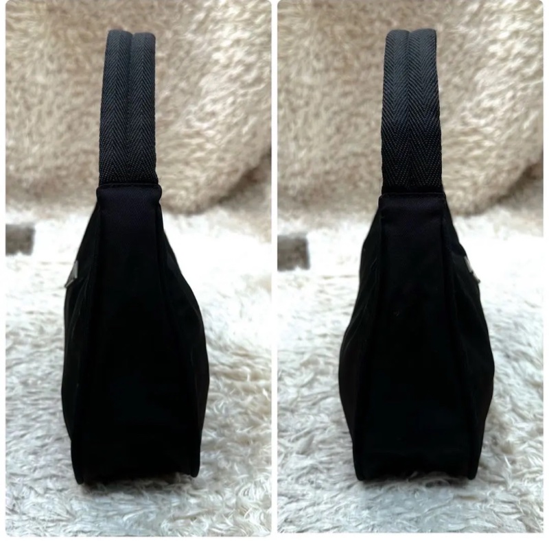🉑議 極新Prada 黑色尼龍hobo 經典爆款mini尺寸腋下包 肩背包單肩包 手提包-7