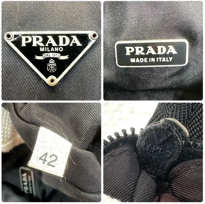 🉑議 極新Prada 黑色尼龍hobo 經典爆款mini尺寸腋下包 肩背包單肩包 手提包-9